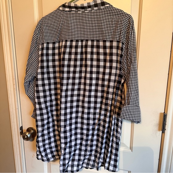 Style & Co XL BLACK & WHITE SHIRT WITH EMBROIDERY - Picture 7 of 8